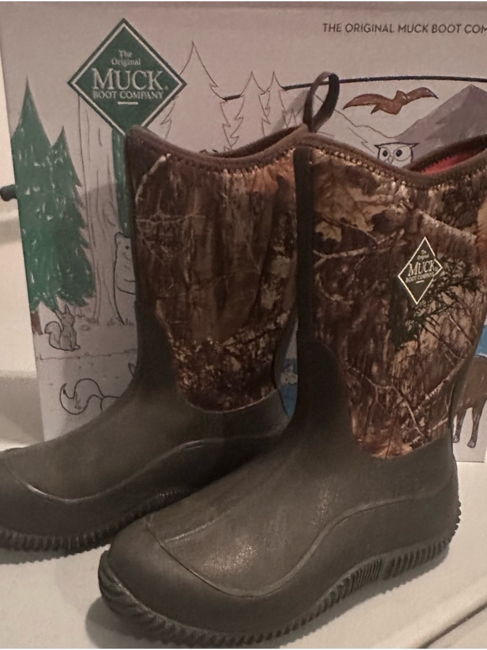 The Original Muck Boot Company Kids' Brown Camo Waterproof Boots